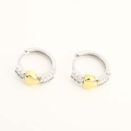 Ottone Leverback Orecchini, gioielli di moda & Micro spianare cubic zirconia & per la donna, colore originale, Venduto da coppia