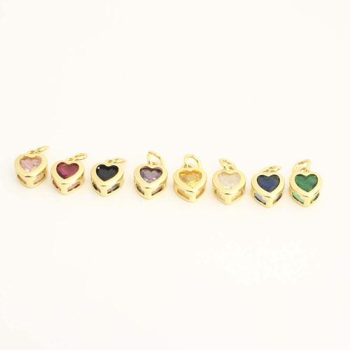 Cilindrata Zircone micro pavimenta il pendente di ottone, with cubico zircone, Cuore, DIY, nessuno, Venduto da coppia