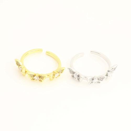 Bague Zircon cubique en laiton, bijoux de mode & pavé de micro zircon & pour femme, plus de couleurs à choisir, Vendu par PC