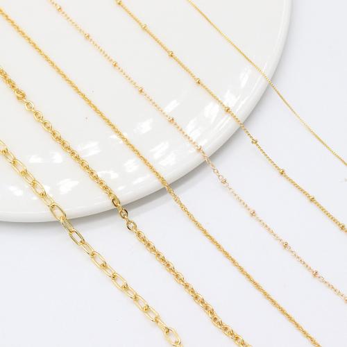 Messingkette Twist Oval, Messing, 14 K vergoldet, DIY & verschiedene Größen vorhanden, verkauft von m