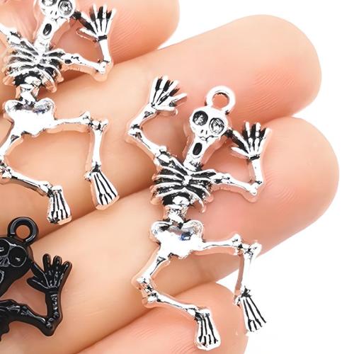 Pendentifs crâne en alliage de zinc, crane, Placage, Halloween Design & DIY, plus de couleurs à choisir, 40x30mm, Vendu par PC