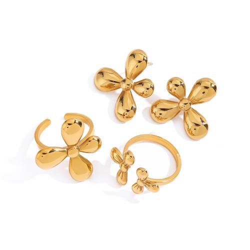 Fashion Stainless Steel Jewelry Sets 304 Stainless Steel plated fashion jewelry & for woman golden Sold By PC