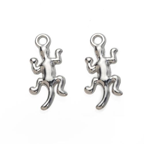 Aço inoxidável animal Pingentes, Aço inoxidável 304, Lagartixa, DIY, Mais cores pare escolha, 6.86x1.81x14.33mm, vendido por PC