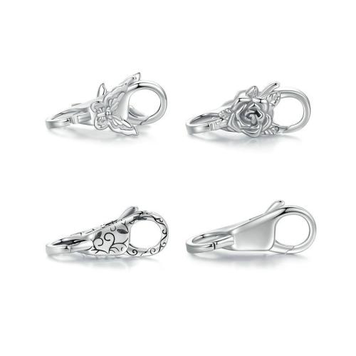 925 Sterling Silver Ghliomaigh Clasp Claw, platanam plátáilte, DIY & stíleanna éagsúla do rogha, Díolta De réir PC