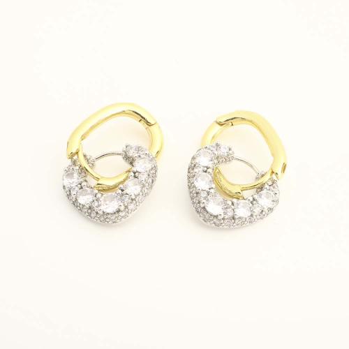 Ottone Orecchino con pendente, gioielli di moda & Micro spianare cubic zirconia & per la donna, nessuno, Venduto da coppia