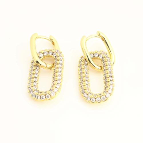 Cilindrata Zircone Orecchini in ottone micro pavimenta, gioielli di moda & Micro spianare cubic zirconia & per la donna, nessuno, Venduto da coppia