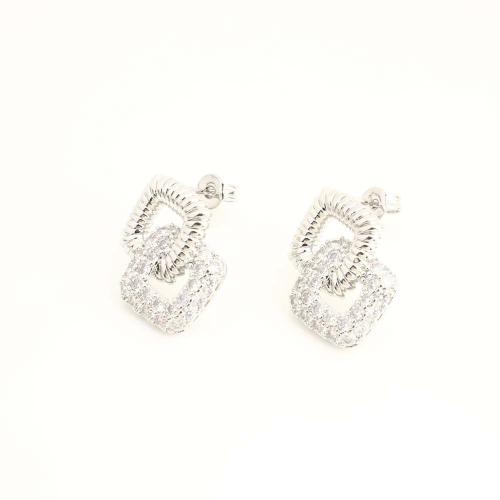 Goujon Laiton, bijoux de mode & pavé de micro zircon & pour femme, plus de couleurs à choisir, Vendu par paire