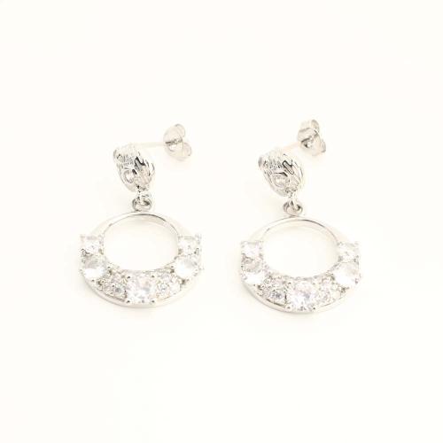 Ottone Orecchino con pendente, gioielli di moda & Micro spianare cubic zirconia & per la donna, nessuno, Venduto da coppia