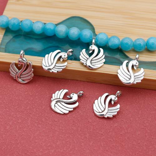 Zinklegering Animal Hangers, Zinc Alloy, Zwaan, silver plated, DIY, zilver, 17x12mm, 200pC's/Bag, Verkocht door Bag