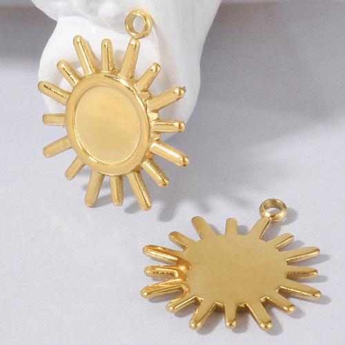 Stainless Steel Pendant Setting 304 Stainless Steel Sun plated DIY Sold By Bag