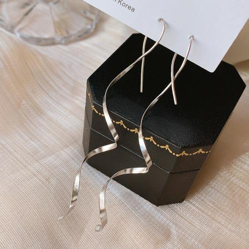 925 Sterling Silver Buail Earring, platanam plátáilte, jewelry faisin & do bhean, 70x8mm, Díolta De réir Péire