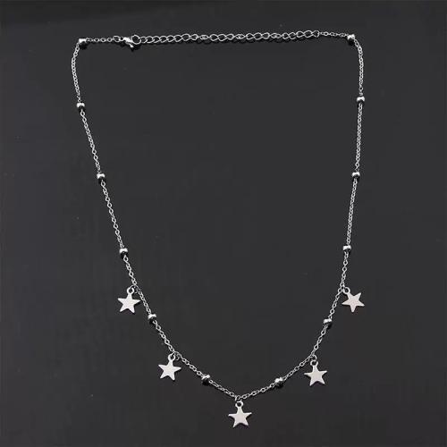 925 Sterling Silver Necklace with 2inch extender chain Star fashion jewelry & for woman silver color Length Approx 15.7 Inch Sold By PC