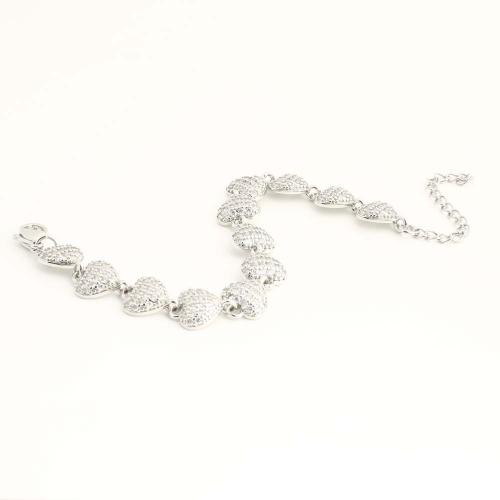 Bracelet cubique en laiton zircon pavent, bijoux de mode & longueur différente pour le choix & pavé de micro zircon & pour femme, plus de couleurs à choisir, Vendu par PC