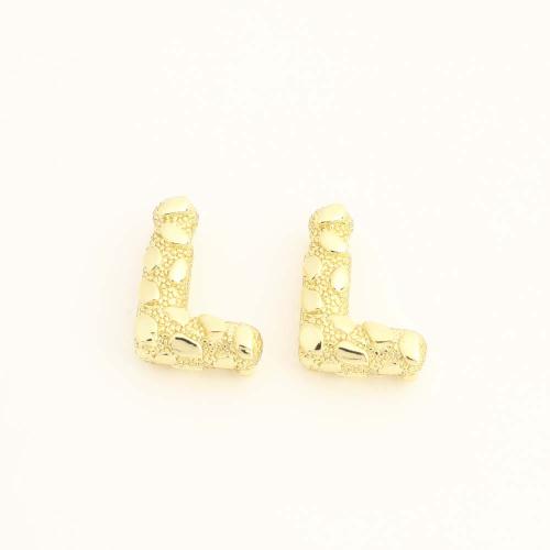 Brass šperky Korálky, Mosaz, Písmeno L, DIY, zlatý, Prodáno By PC