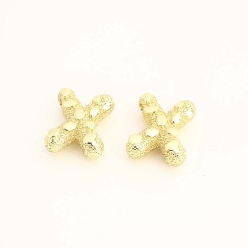 Brass šperky Korálky, Mosaz, Písmeno X, DIY, zlatý, Prodáno By PC