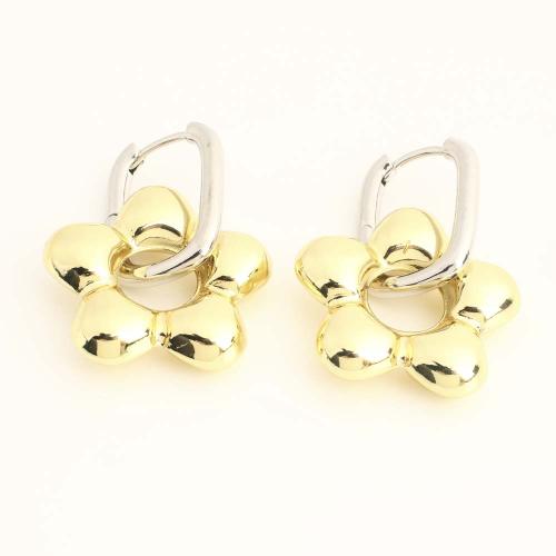 Boucles d'oreilles pendantes en laiton, fleur, bijoux de mode & pour femme, plus de couleurs à choisir, Vendu par paire