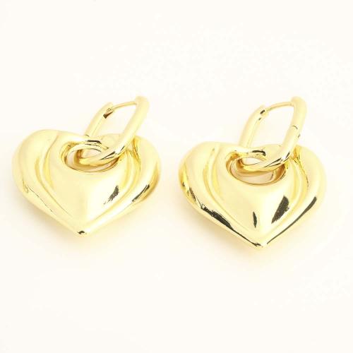 Boucles d'oreilles pendantes en laiton, coeur, bijoux de mode & pour femme, plus de couleurs à choisir, Vendu par paire