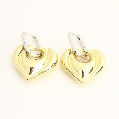 Boucles d'oreilles pendantes en laiton, coeur, bijoux de mode & pour femme, plus de couleurs à choisir, Vendu par paire