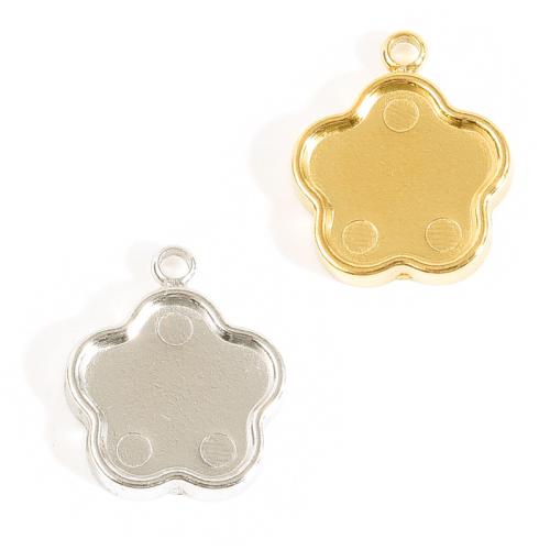 Stainless Steel Pendant Setting 304 Stainless Steel Flower plated DIY Sold By Bag