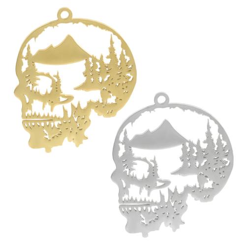 Bijoux pendentifs en acier inoxydable , Acier inoxydable 304, crane, Placage, DIY & creux, plus de couleurs à choisir, Vendu par sac