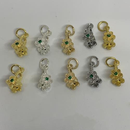 Brass Přívěsek Nálezy, Mosaz, DIY & micro vydláždit kubické zirkony, více barev na výběr, 15x6mm, Prodáno By PC