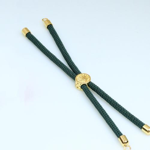 Moda bracciale corda, ottone, with Cordone di Milano, DIY & regolabile, nessuno, Lunghezza Appross. 11 cm, Venduto da PC