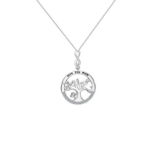 Brass Necklace Tree platinum plated cross chain & for woman & with rhinestone Length Approx 16-20 Inch Sold By PC