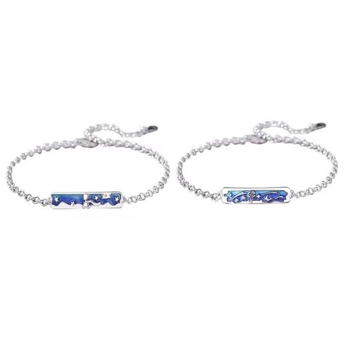 Sárgaréz Pár karkötő, galvanizált, különböző stílusokat a választás & A házaspár & zománc, Hossz Kb 6-10 inch, Által értékesített PC