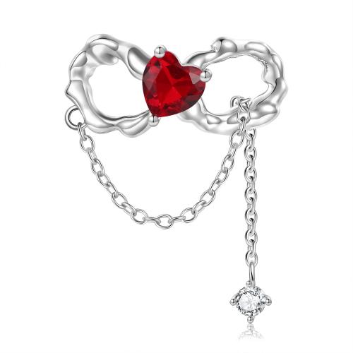 925 Sterling Silver siogairlín, Infinity, DIY & le rhinestone, dathanna níos mó le haghaidh rogha, 21.90x28.90mm, Díolta De réir PC