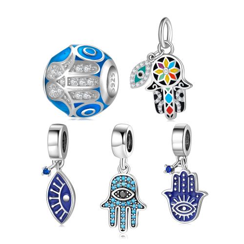 Pendente da prata  esterlina 925, 925 de prata esterlina, DIY & Vario tipos a sua escolha & esmalte & com strass, pendant length 10-25mm, vendido por PC