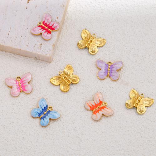 Stainless Steel Animal Pendants 316 Stainless Steel gold color plated DIY & enamel nickel lead & cadmium free Sold By Bag