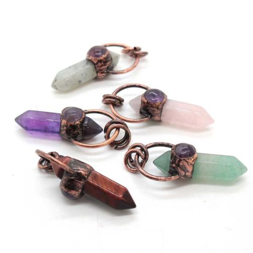 Gemstone Pendants Jewelry with Zinc Alloy plated DIY & hollow Sold By PC