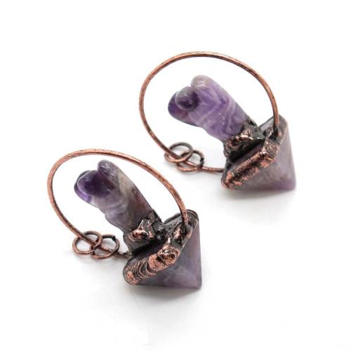 Amethyst Anhänger, mit Zinklegierung, plattiert, DIY & verschiedene Stile für Wahl & hohl, 55x42mm, verkauft von PC