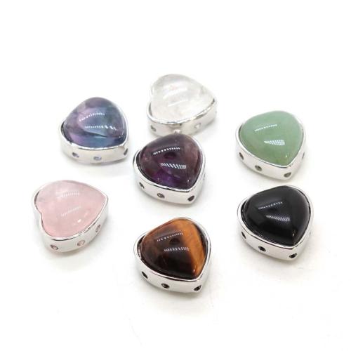 Gemstone Jewelry Karoliukai, Brangakmenis, su Cinko lydinys, Širdis, padengtą, Pasidaryk pats & įvairios medžiagos pasirinkimas, 18x18mm, Pardavė PC