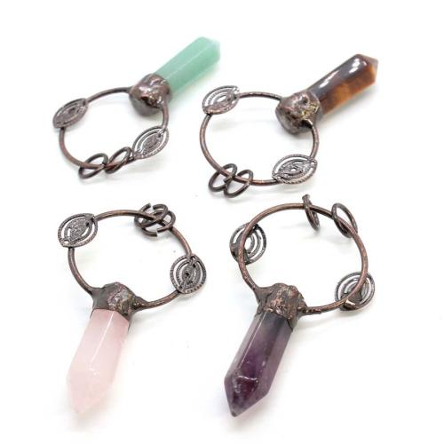 Gemstone Pendants Jewelry with Zinc Alloy plated DIY & hollow Sold By PC