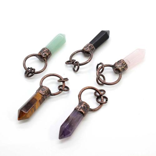 Gemstone Pendants Jewelry with Zinc Alloy plated DIY & hollow Sold By PC