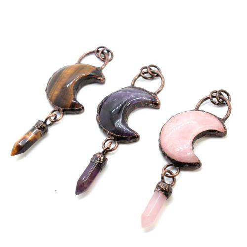 Gemstone Pendants Jewelry with Zinc Alloy plated DIY & hollow Sold By PC