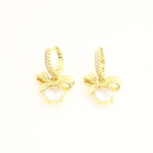 Blås Droppörhänge, Mässing, guldfärg pläterade, mode smycken & micro bana cubic zirconia & för kvinna, fler färger för val, Säljs av PC
