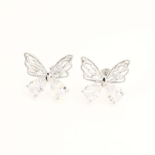 Goujon Laiton, bijoux de mode & pavé de micro zircon & pour femme, plus de couleurs à choisir, Vendu par paire