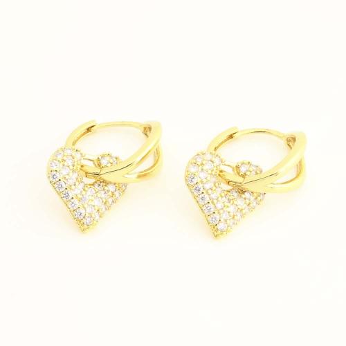 Boucles d'oreilles pendantes en laiton, bijoux de mode & pavé de micro zircon & pour femme, plus de couleurs à choisir, Vendu par paire