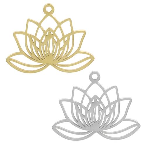 Jóias Pingentes de aço inoxidável, Aço inoxidável 304, Lotus, banhado, DIY & vazio, Mais cores pare escolha, vendido por Bag