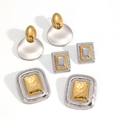 Boucle d'oreille de gaujon en acier inoxydable, Acier inoxydable 304, Placage de couleur d'or, bijoux de mode, plus de couleurs à choisir, Vendu par paire