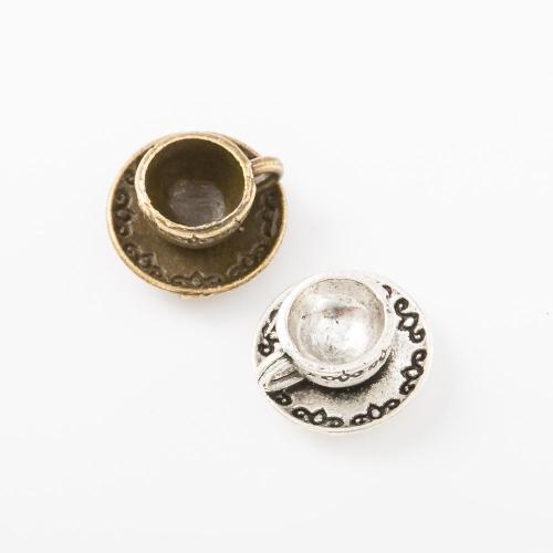 Wisiorki ze stopów cynku, Stop cynku, Kubek, Powlekane, DIY, dostępnych więcej kolorów, bez zawartości niklu, ołowiu i kadmu, 14x14x8mm, sprzedane przez PC