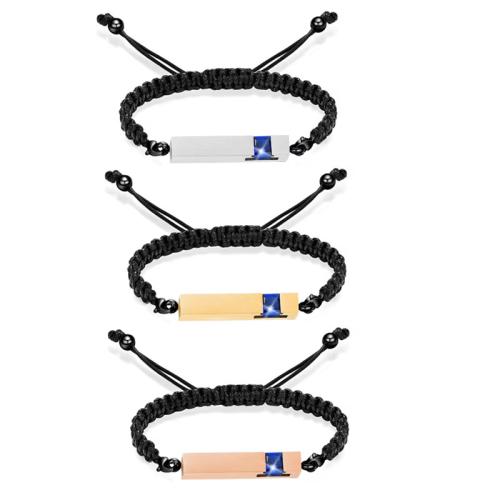 304 Stainless Steel Cinerary Casket Bracelet with Knot Cord fashion jewelry & Unisex & with rhinestone handmade Sold By PC