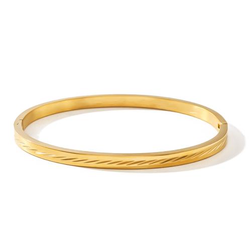 Stainless Steel Bangle 304 Stainless Steel 18K gold plated fashion jewelry & for woman Sold By PC