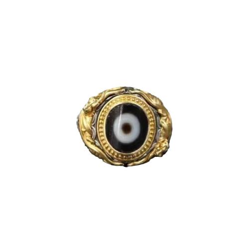 Brass Finger Ring plated Unisex & epoxy gel & two tone US Ring .5 Sold By PC