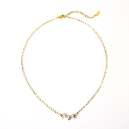 Stainless Steel Chain Sweter Naszyjnik, Stal nierdzewna 304, Powlekane, biżuteria moda & dla kobiety & z kamieniem, srebro, sprzedane przez PC