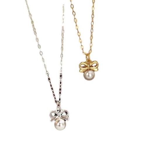 Collier en laiton, avec perle de plastique, avec 5cm chaînes de rallonge, Placage, bijoux de mode & pour femme, plus de couleurs à choisir, Longueur Environ 40 cm, Vendu par PC