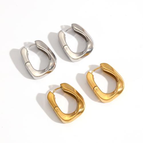 Stainless Steel Lever Terug Earring, 304 roestvrij staal, plated, mode sieraden, twee verschillende gekleurde, Verkocht door pair