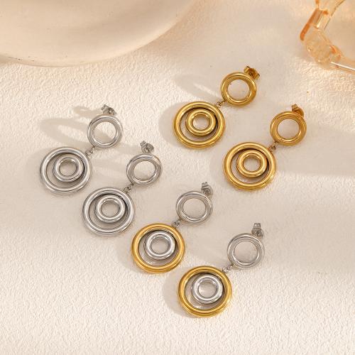 Edelstahl Tropfen Ohrring, 304 Edelstahl, plattiert, Modeschmuck, zwei verschiedenfarbige, verkauft von kg